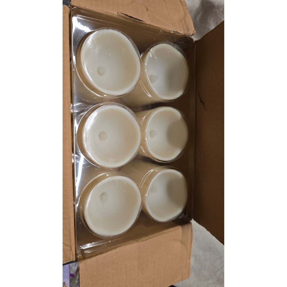Flameless LED Pillar Candles Set of 6 Cream Ivory Wavy Edge with Timer 4x3